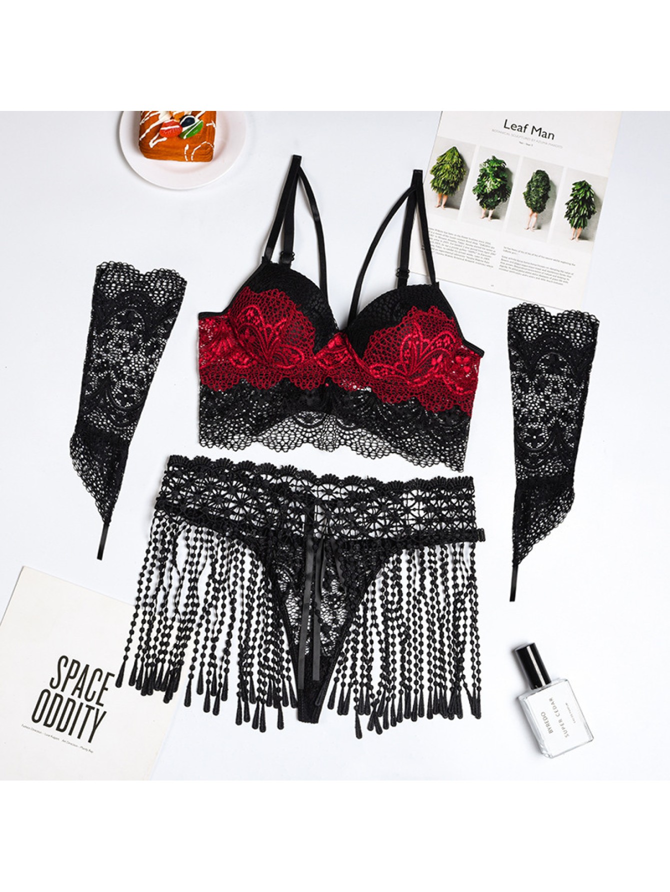 Sexy lingerie lace tassel seductive uniform 